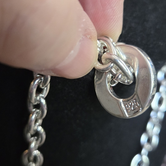 Sterling Silver Necklace & Bracelet Anchor Chain Set NEW - Picture 4 of 4